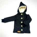 Walkjacke, Wintermantel anthrazit/ innen mit kuscheligem Teddystoff