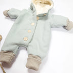 Walkoverall, Winteroverall mint/ innen mit kuscheligem Teddystoff