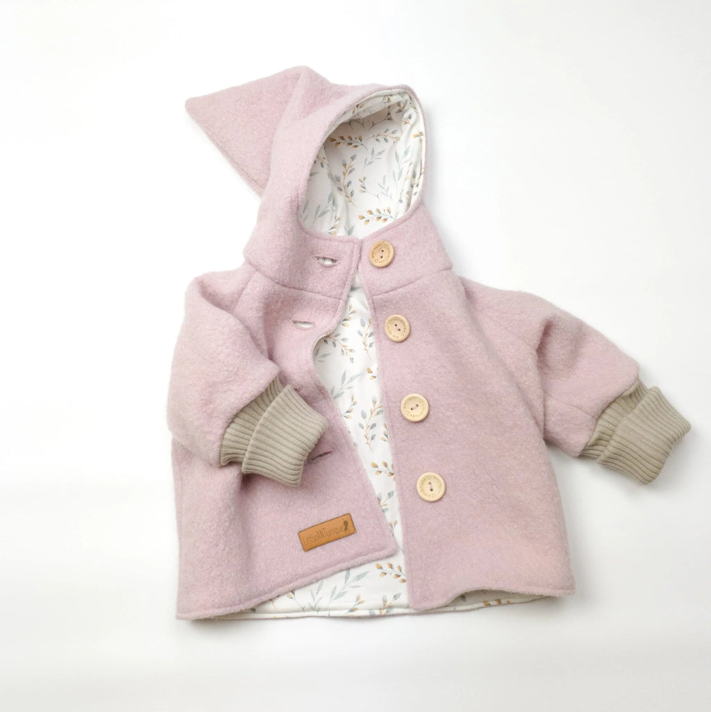 Walkjacke, Wintermantel in rosa/ innen Weidenkätzchen