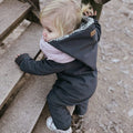 Softshelloverall in anthrazit und innen leo oder gestreift