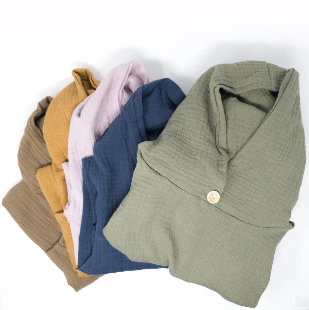 Poncho Badeponcho Musselin dunkelbeige