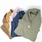 Poncho Badeponcho Musselin dunkelbeige