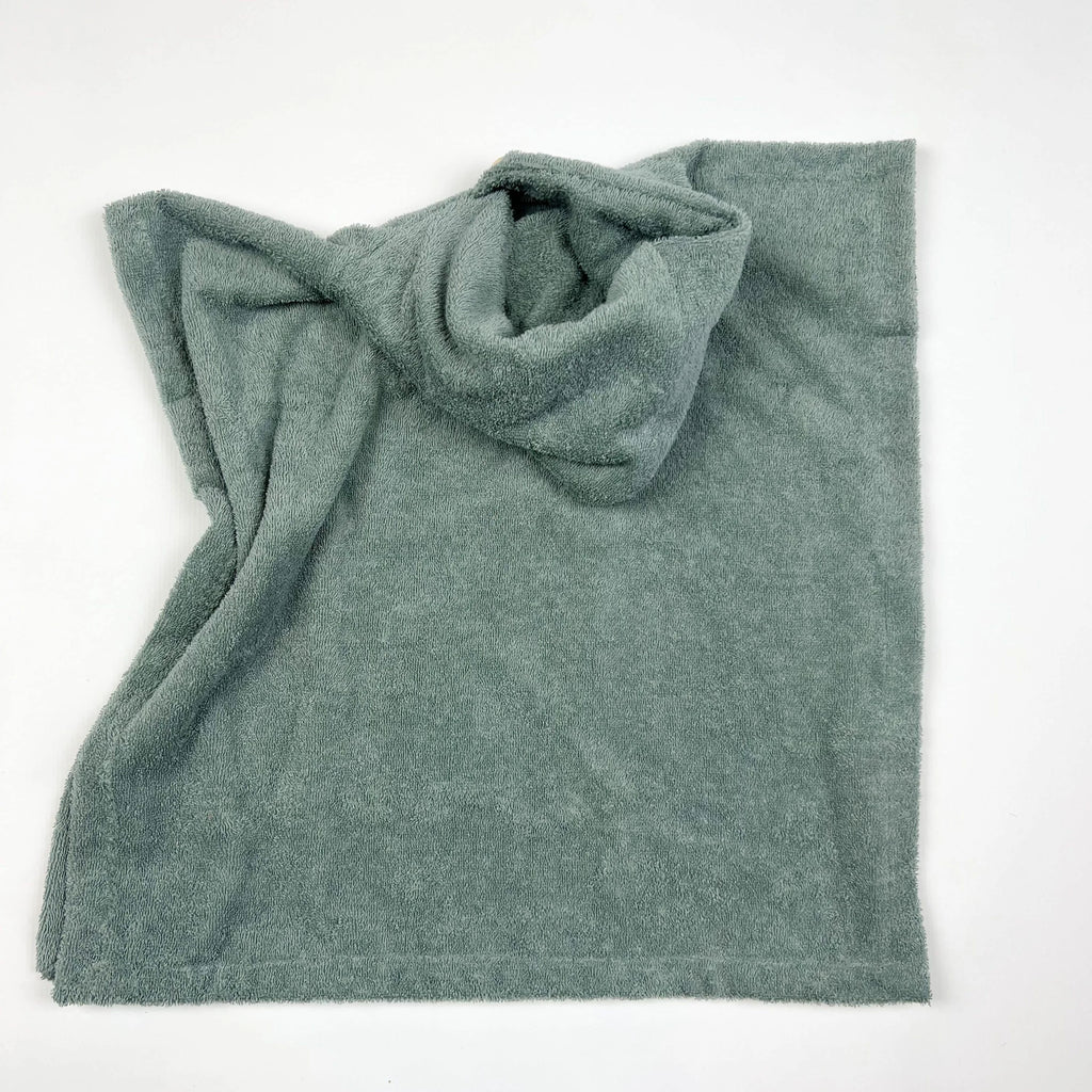 Poncho Badeponcho Frottee altgrün