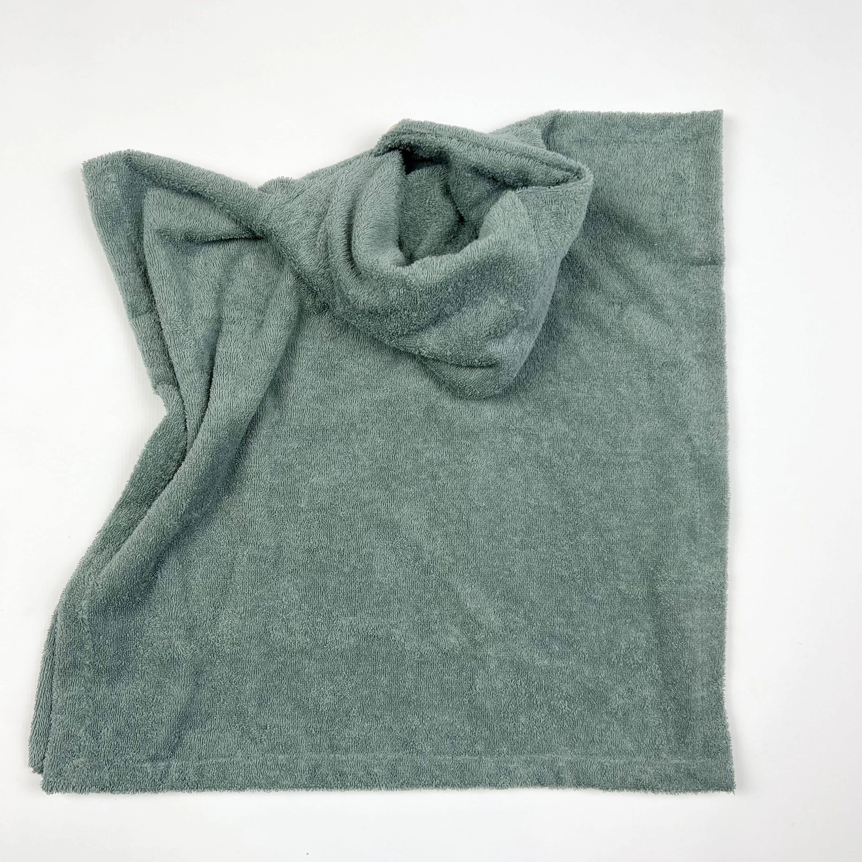 Poncho Badeponcho Frottee altgrün