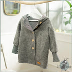 Walkjacke, Wintermantel grau, innen gestreift
