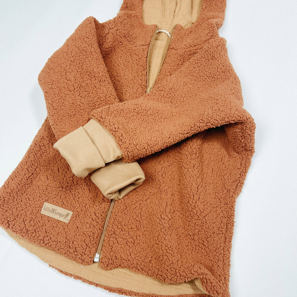 Teddyjacke cognac/Musselin
