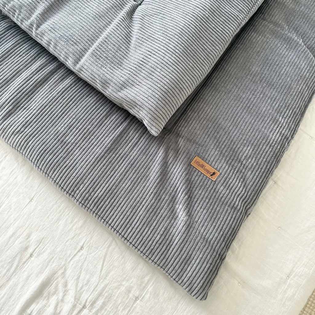 Krabbeldecke Laufgittereinlage Cord grau
