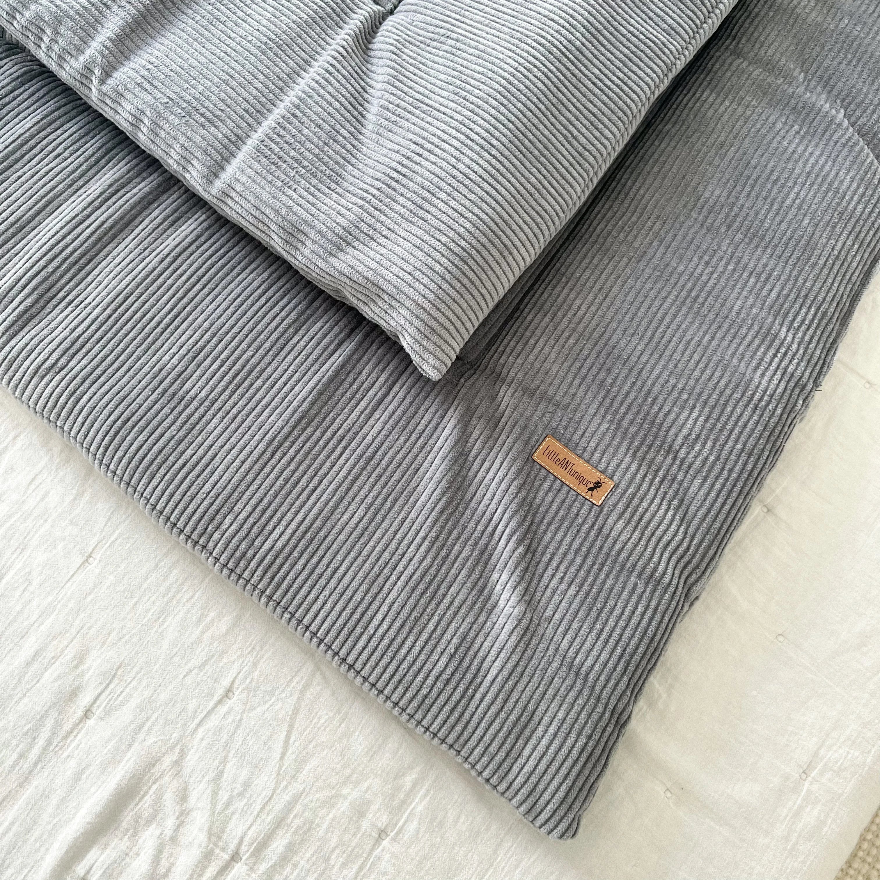 Krabbeldecke Laufgittereinlage Cord grau