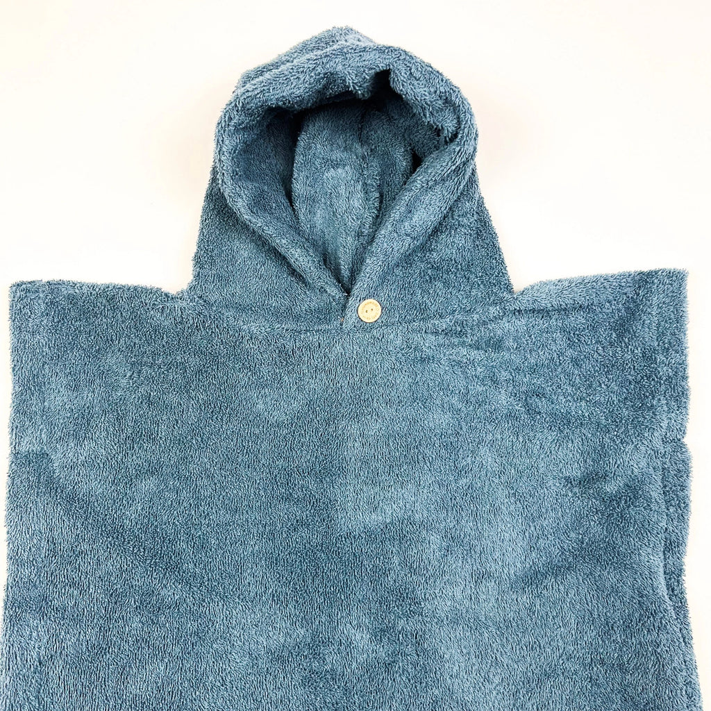 Poncho Badeponcho Frottee blau