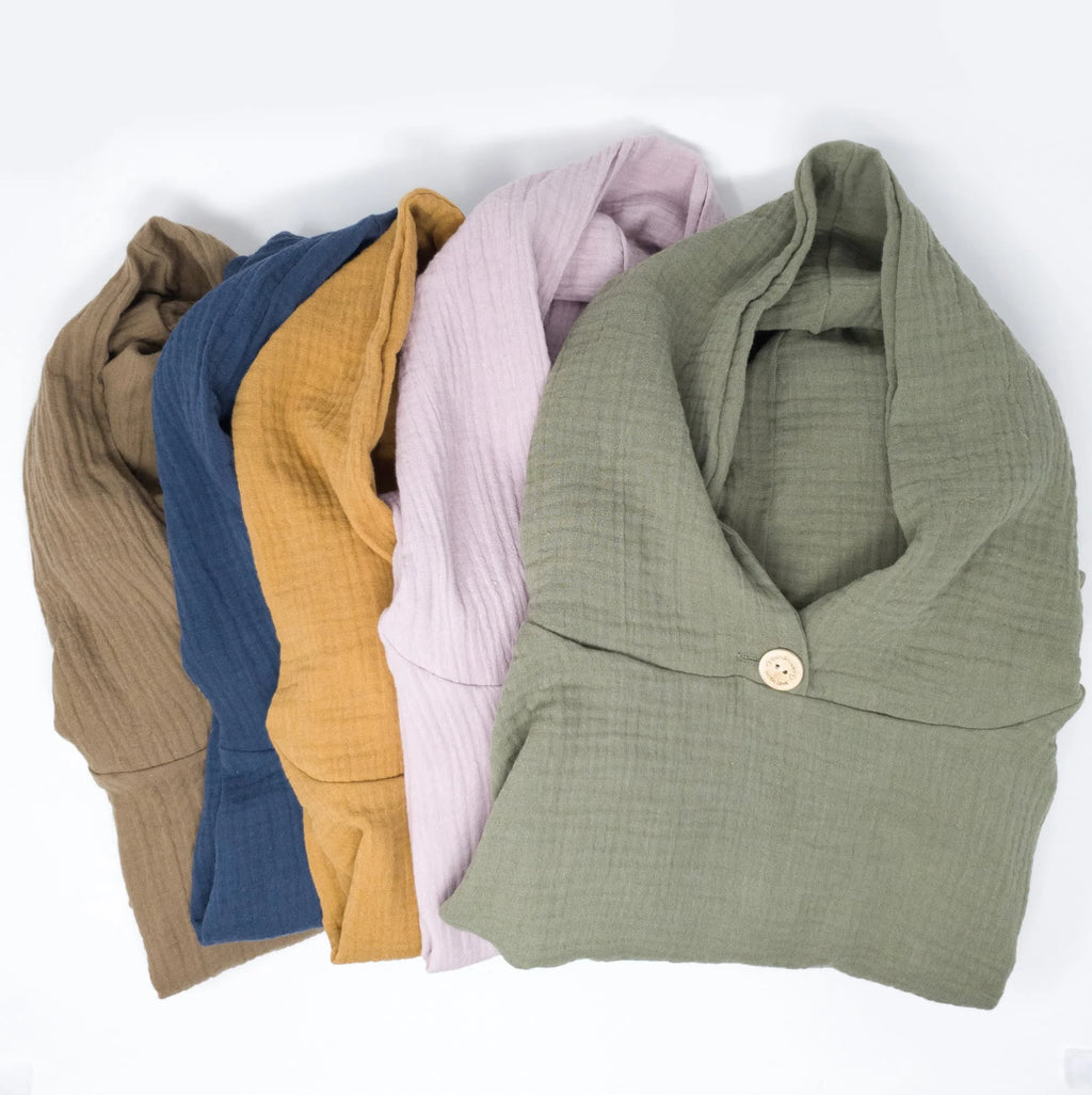 Poncho Badeponcho Musselin oliv