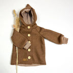 Walkjacke, Wintermantel camel, innen gestreift