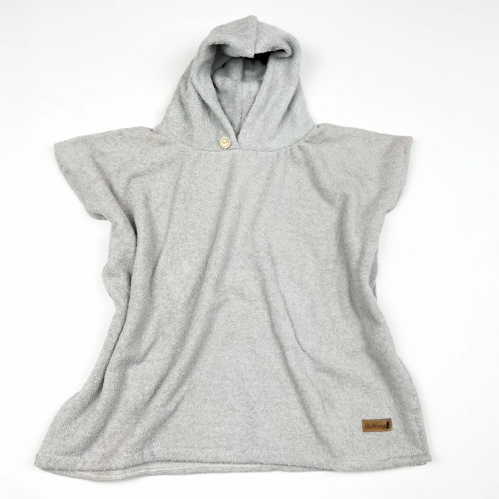 Poncho Badeponcho Frottee hellgrau