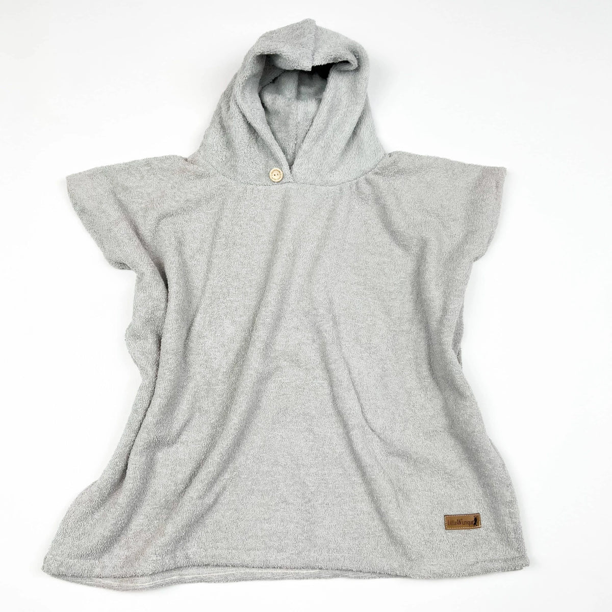 Poncho Badeponcho Frottee hellgrau