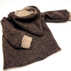 Walkjacke, Wintermantel braun, innen gestreift