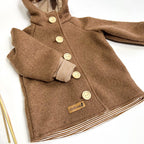 Walkjacke, Wintermantel camel, innen gestreift