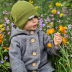 Walkjacke, Wintermantel grau, innen gestreift