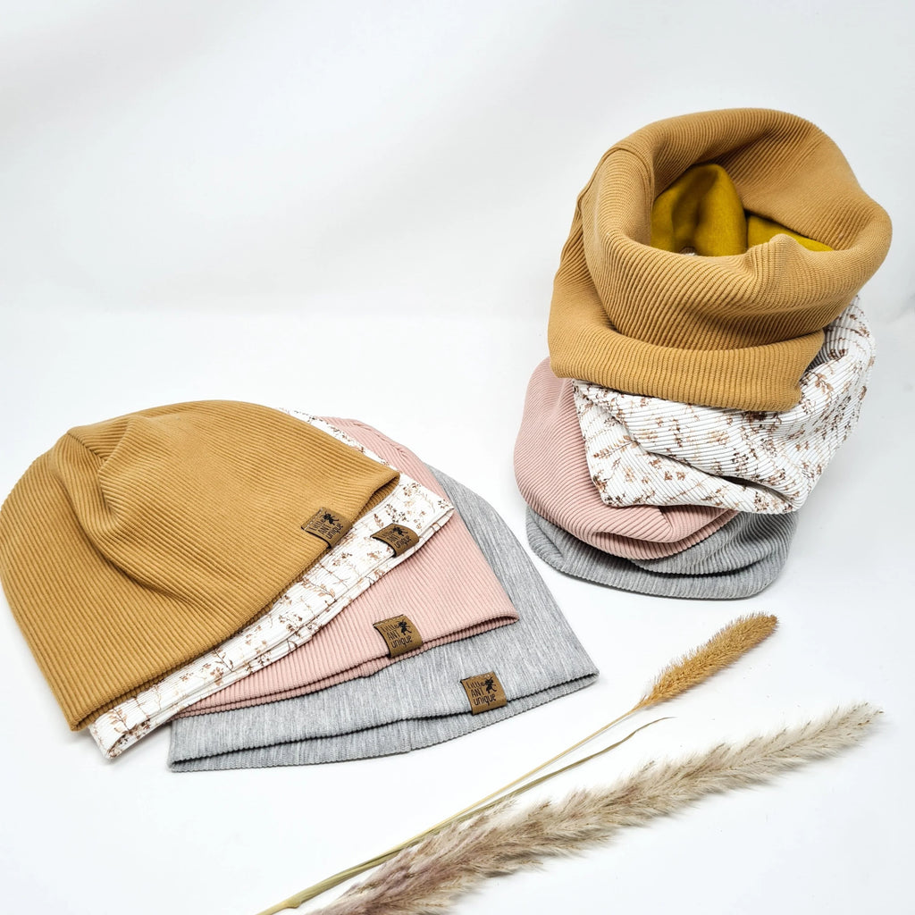 Loop rosa, graumeliert und camel