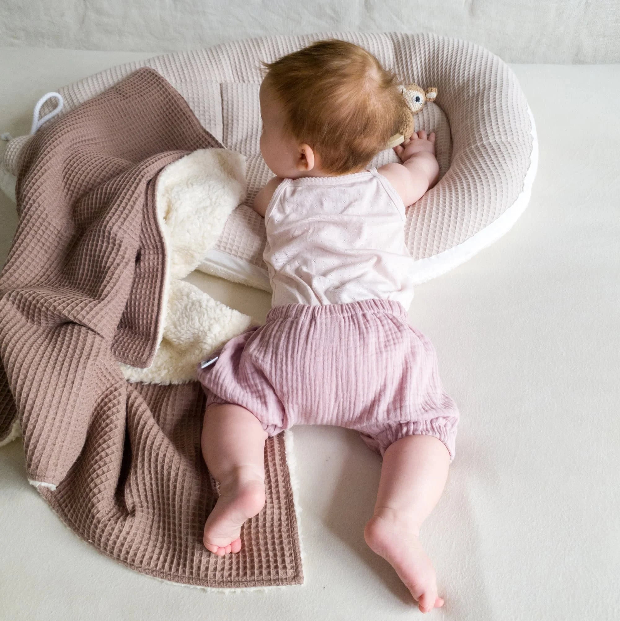 Babydecke,Krabbeldecke,Kinderwagendecke mit kuscheligem Teddystoff