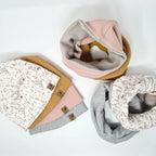 Loop rosa, graumeliert und camel