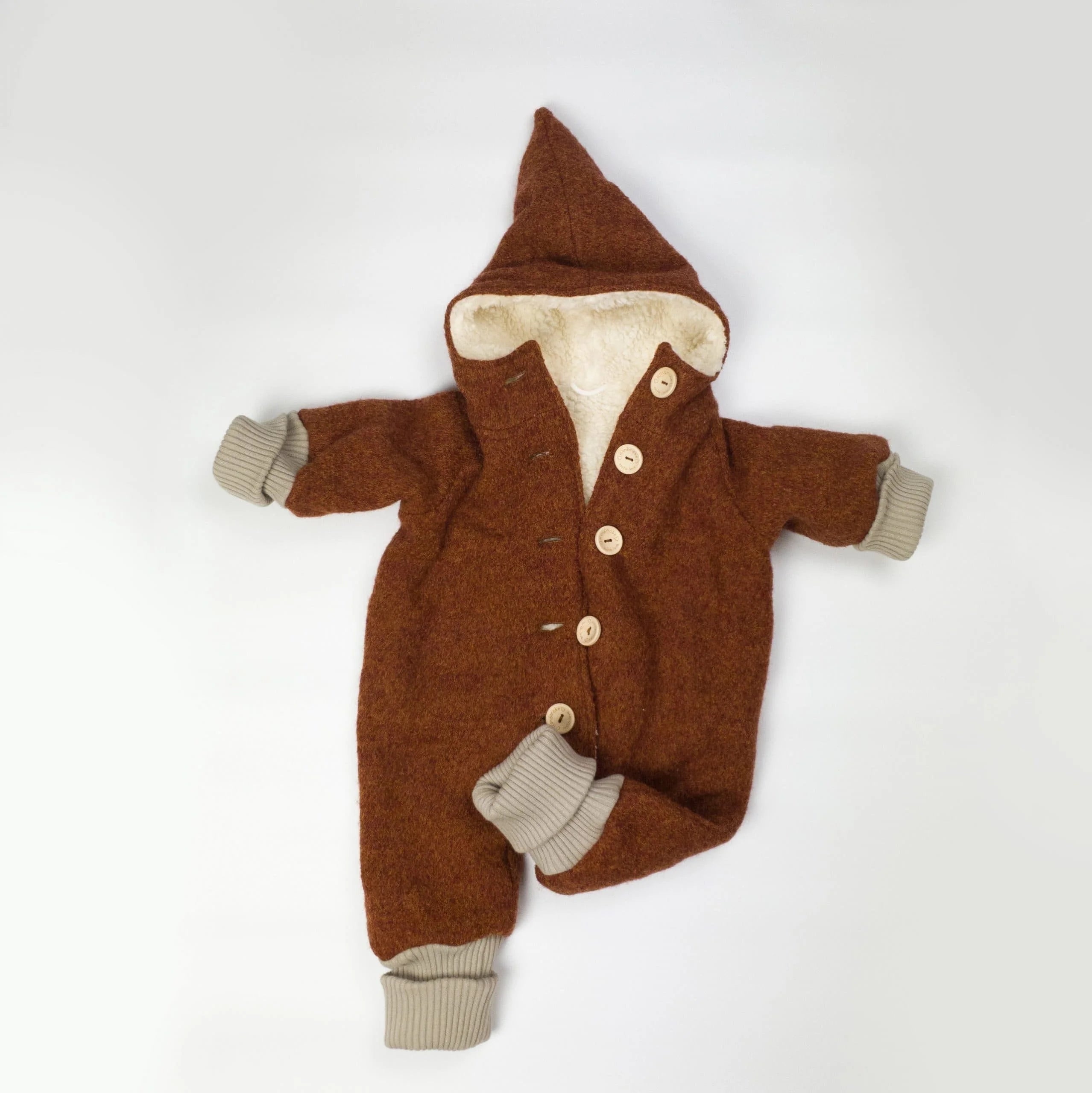 Walkjacke, Wintermantel rost/ innen mit kuscheligem Teddystoff
