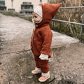 Walkoverall, Winteroverall rost/ innen mit kuscheligem Teddystoff