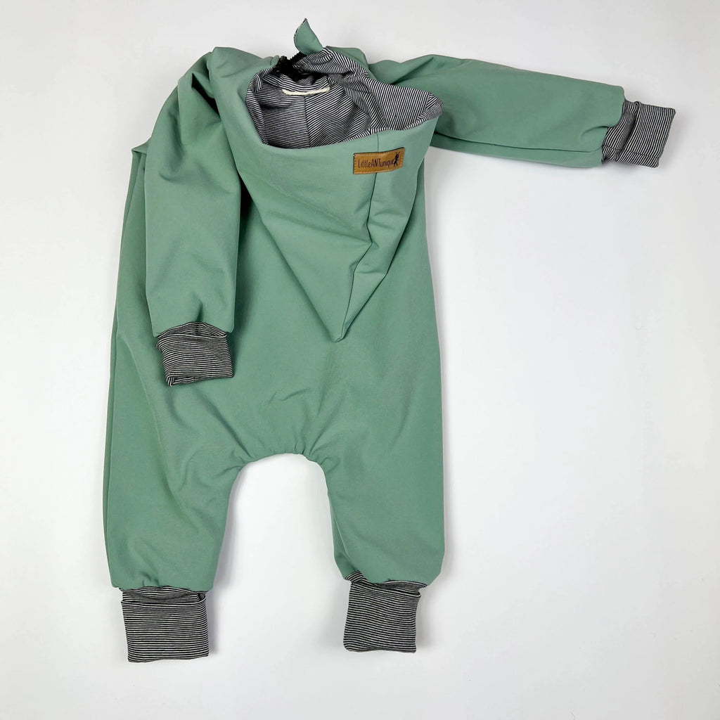 Softshell Overall in mint und innen gestreift