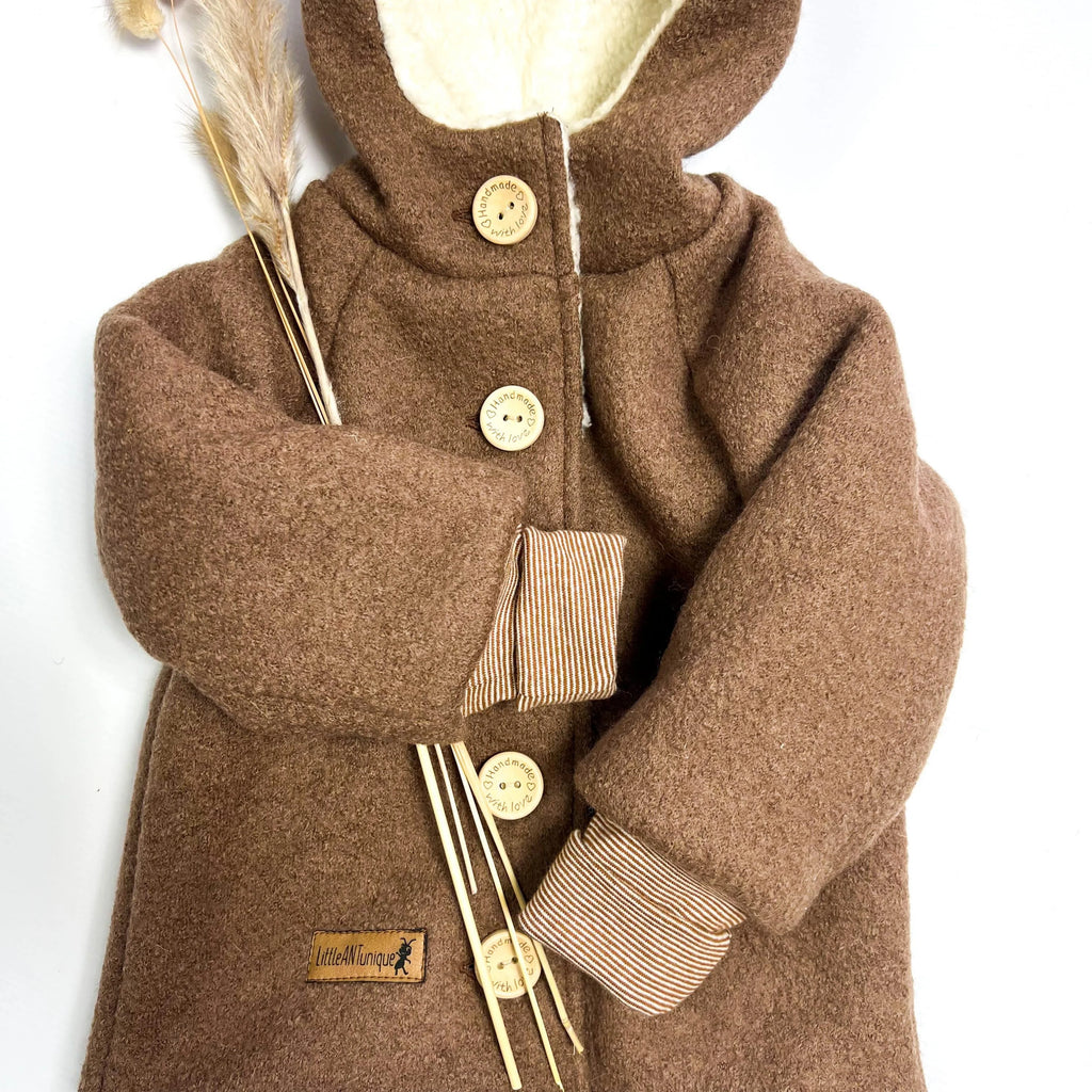 Walkjacke, Wintermantel camel/ innen mit kuscheligem Teddystoff
