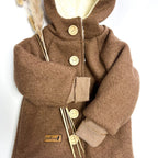 Walkjacke, Wintermantel camel/ innen mit kuscheligem Teddystoff