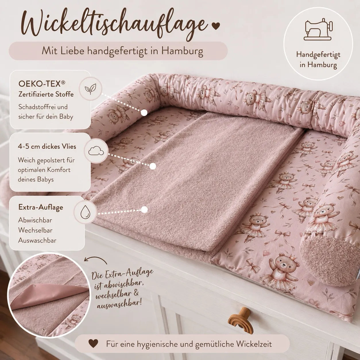 WICKELTISCHAUFLAGE BALLERINA BÄRCHEN